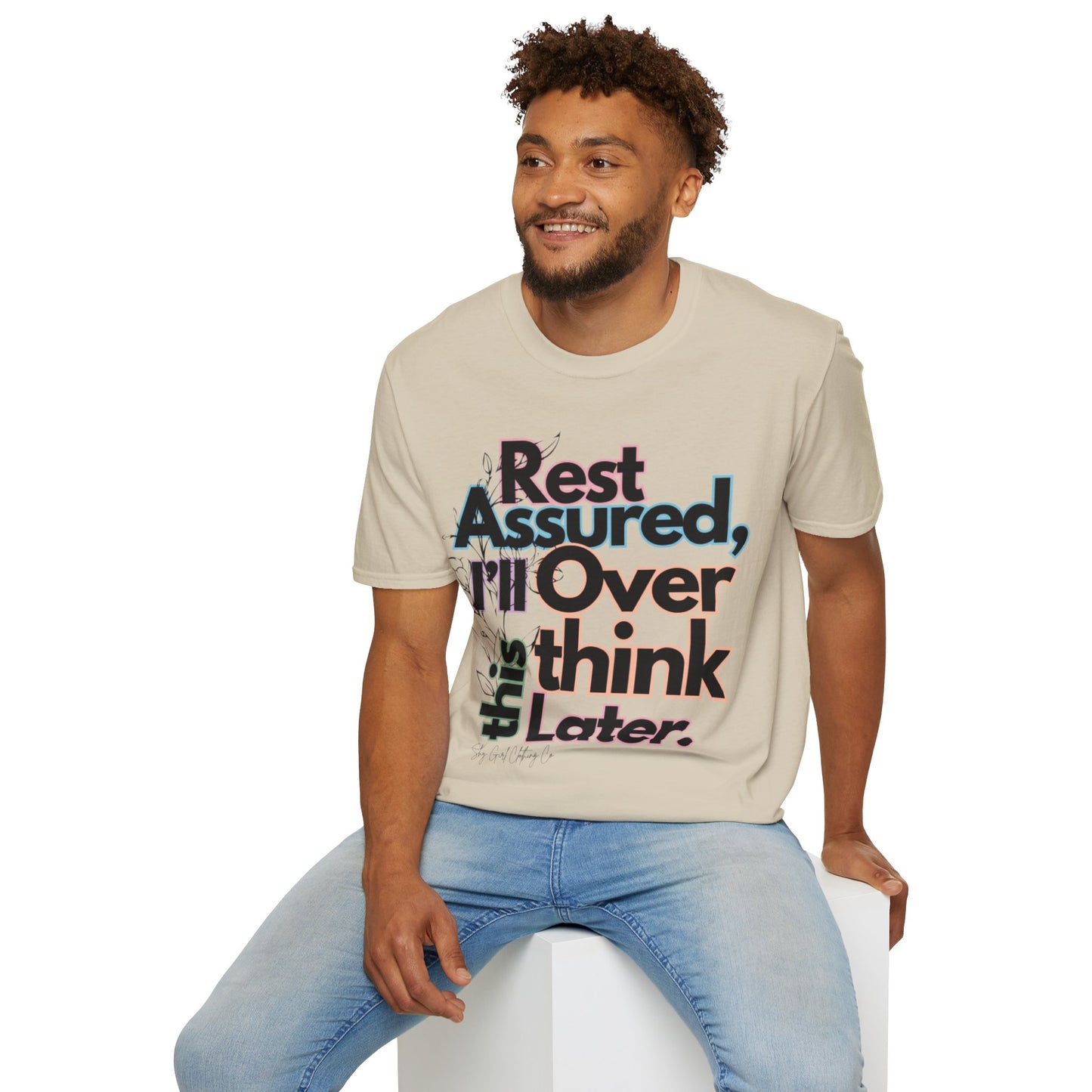 Rest Assured Unisex Softstyle T-Shirt- Colourful Floral Front