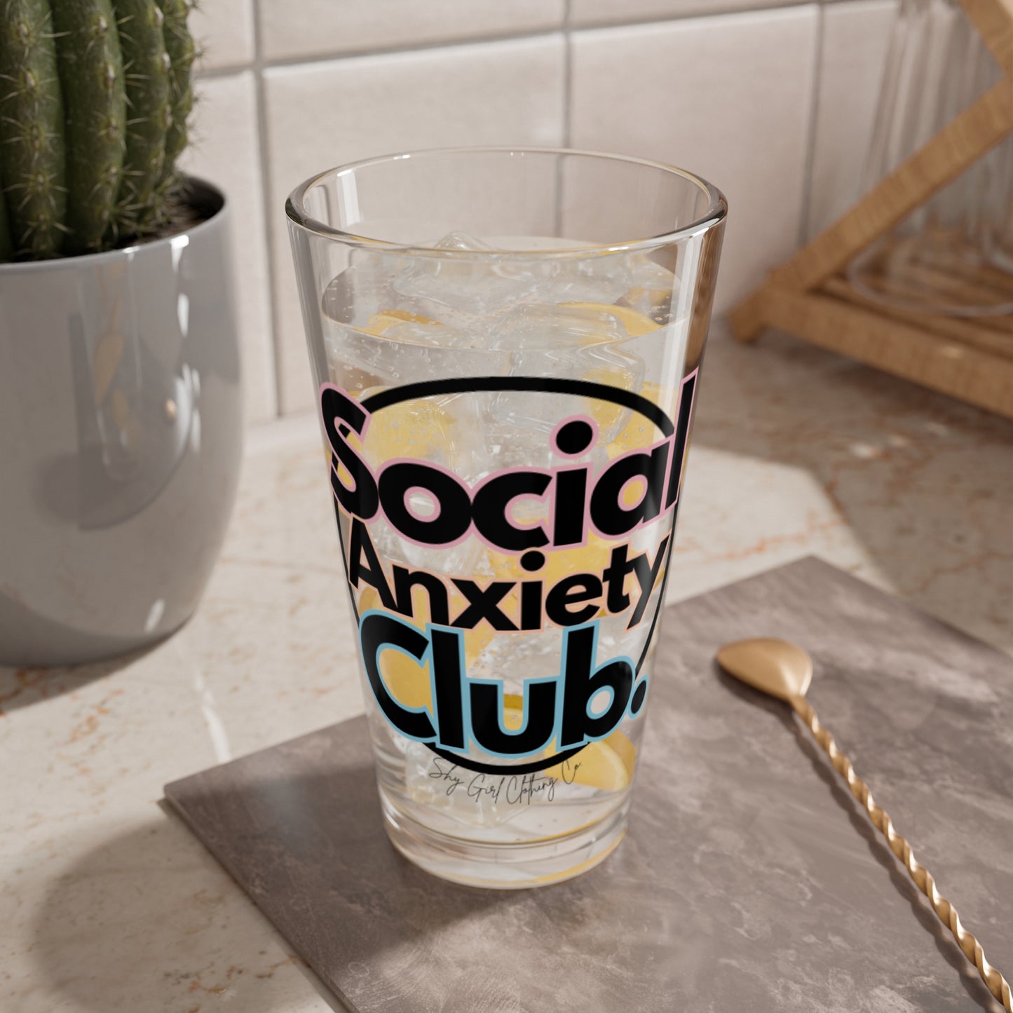 Social Anxiety Club Glass, 16oz