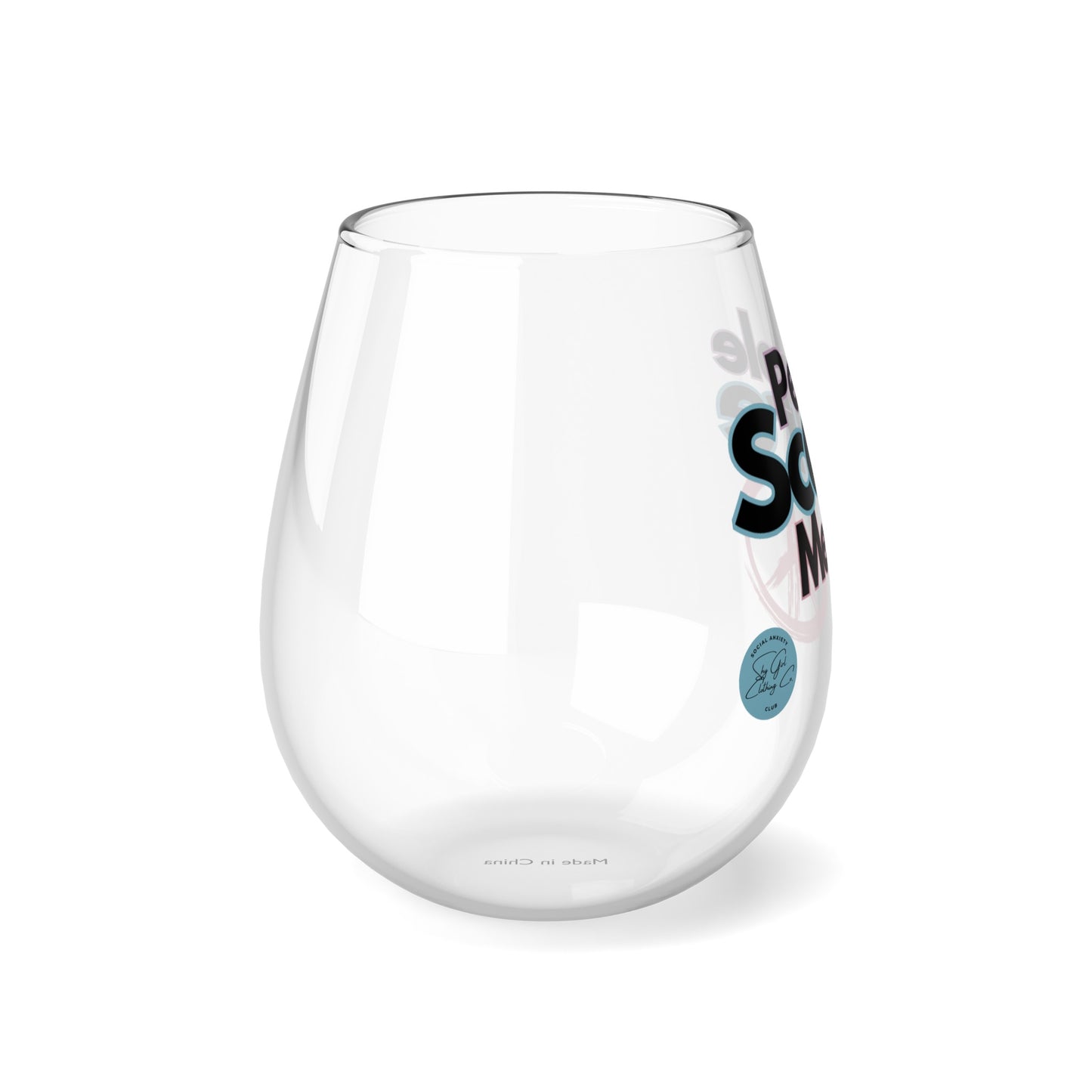 People Scare Me Stemless Wine Glass, 11.75oz