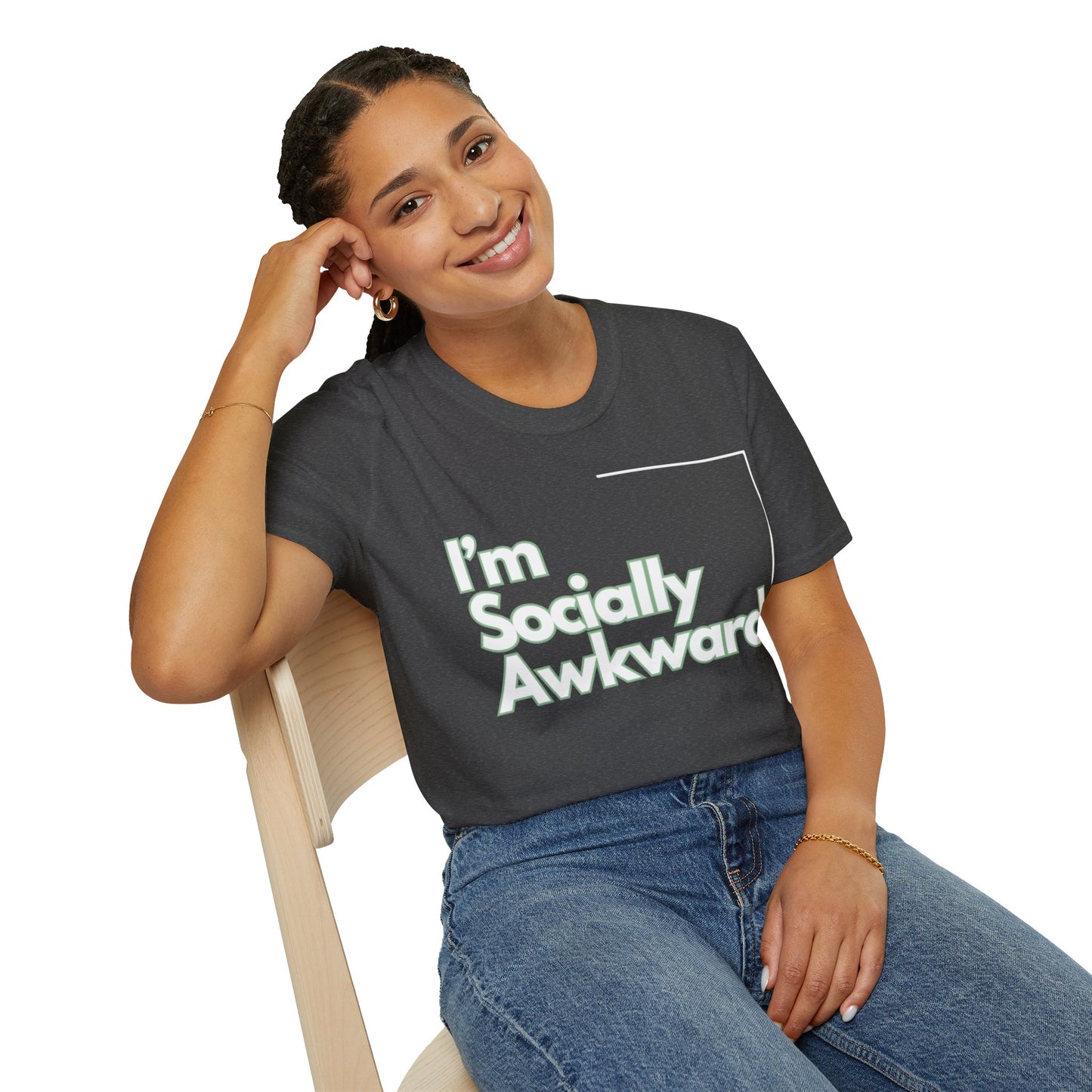 I'm Socially Awkward Unisex Softstyle T-Shirt-Logo White