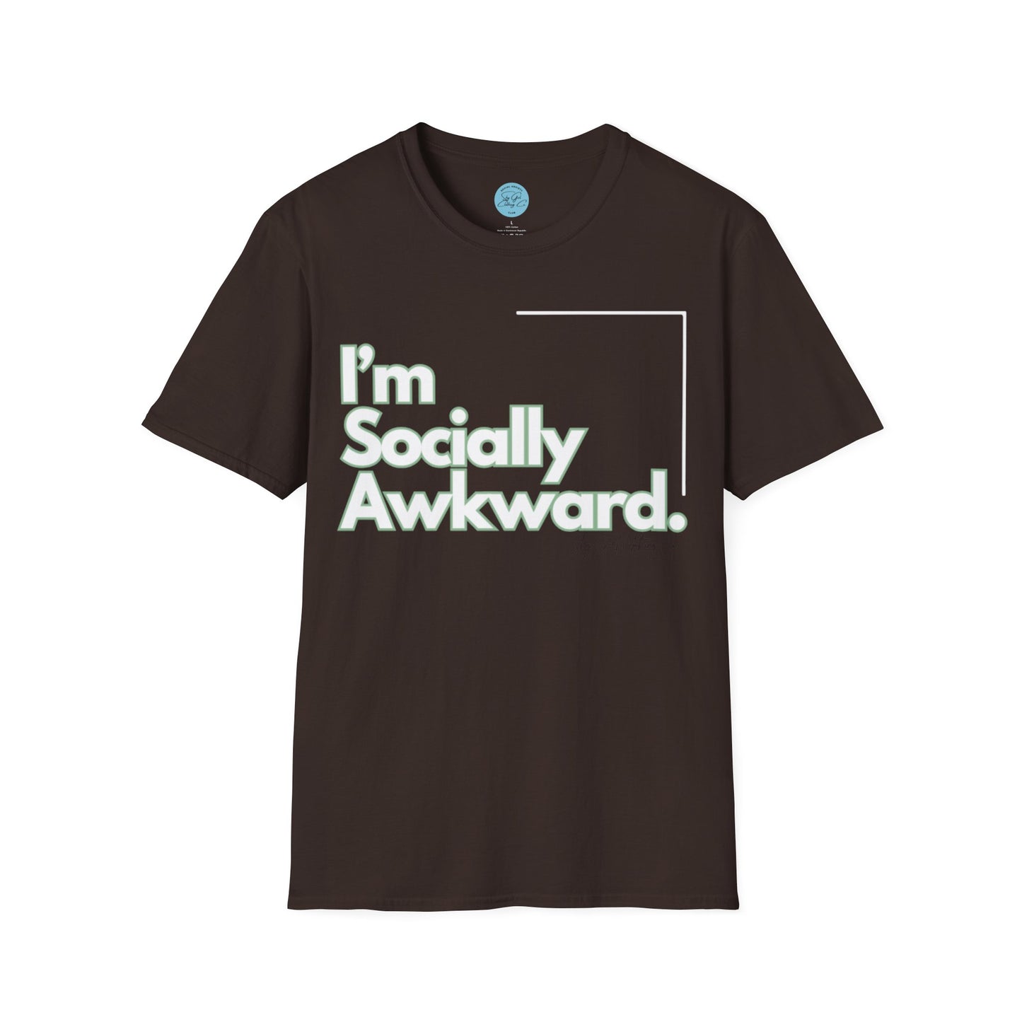 I'm Socially Awkward Unisex Softstyle T-Shirt-Logo White