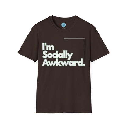 I'm Socially Awkward Unisex Softstyle T-Shirt-Logo White