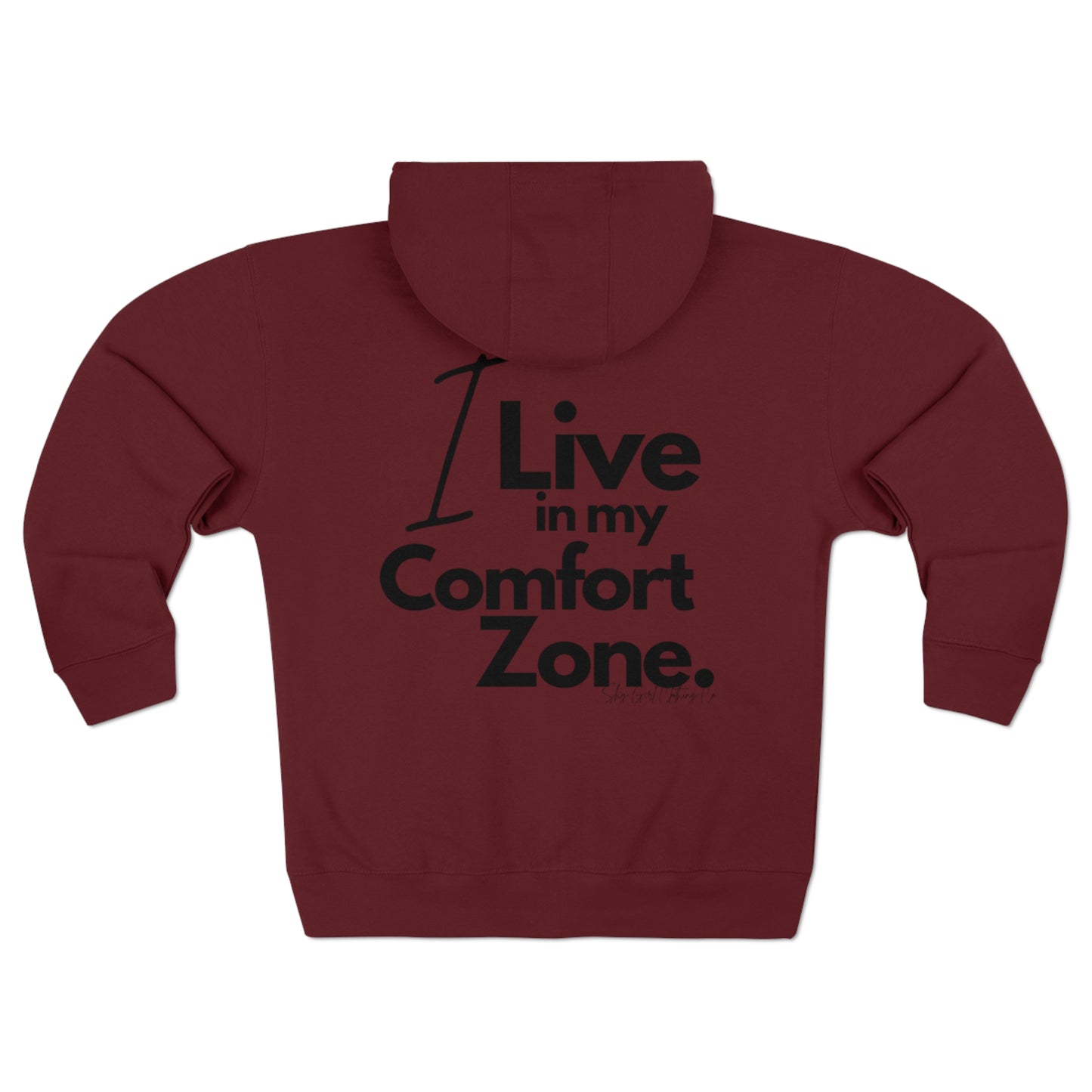 Comfort Zone Unisex Zip Hoodie- Standard Logo Back
