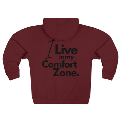 Comfort Zone Unisex Zip Hoodie- Standard Logo Back