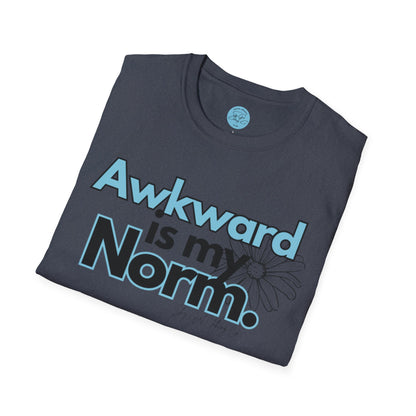 Awkward is my Norm Blue Unisex Softstyle T-Shirt- Floral