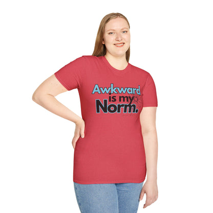 Awkward is my Norm Blue Unisex Softstyle T-Shirt- Floral