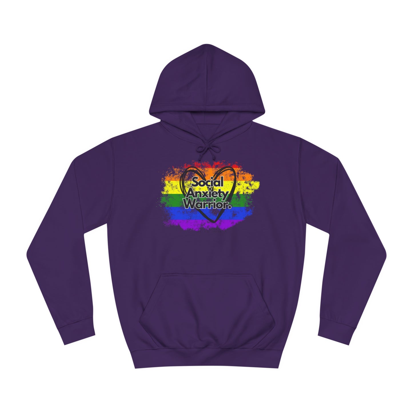 Rainbow Front Unisex College Hoodie