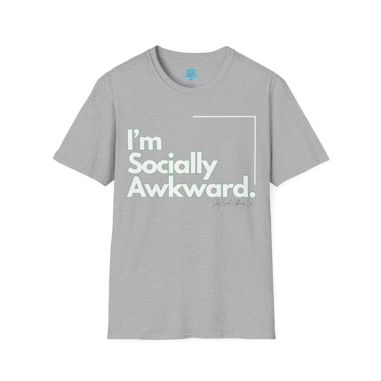 I'm Socially Awkward Unisex Softstyle T-Shirt-Logo White