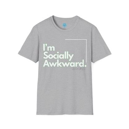 I'm Socially Awkward Unisex Softstyle T-Shirt-Logo White