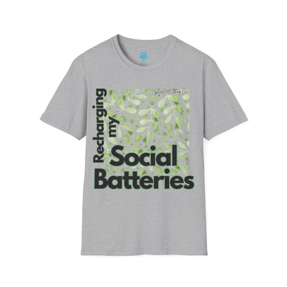 Recharging my Social Batteries Unisex Softstyle T-Shirt- Floral