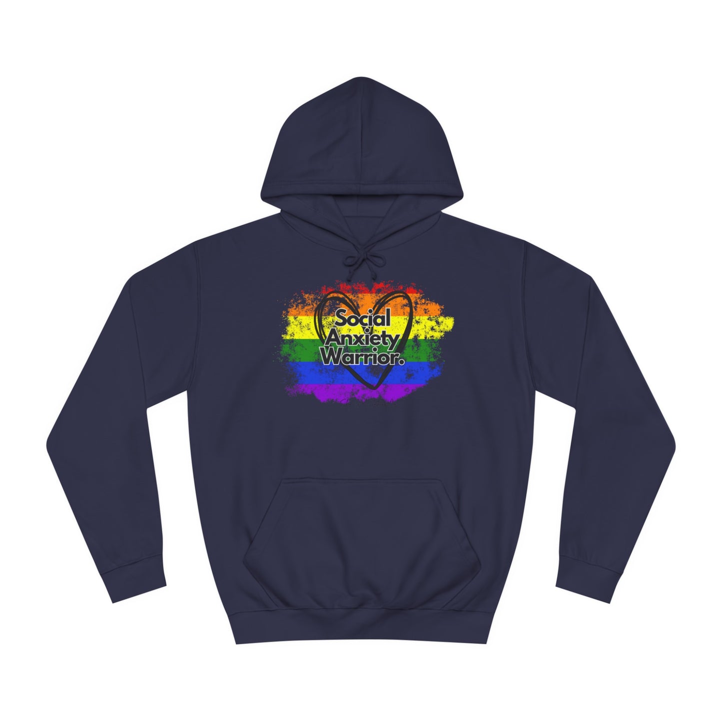 Rainbow Front Unisex College Hoodie