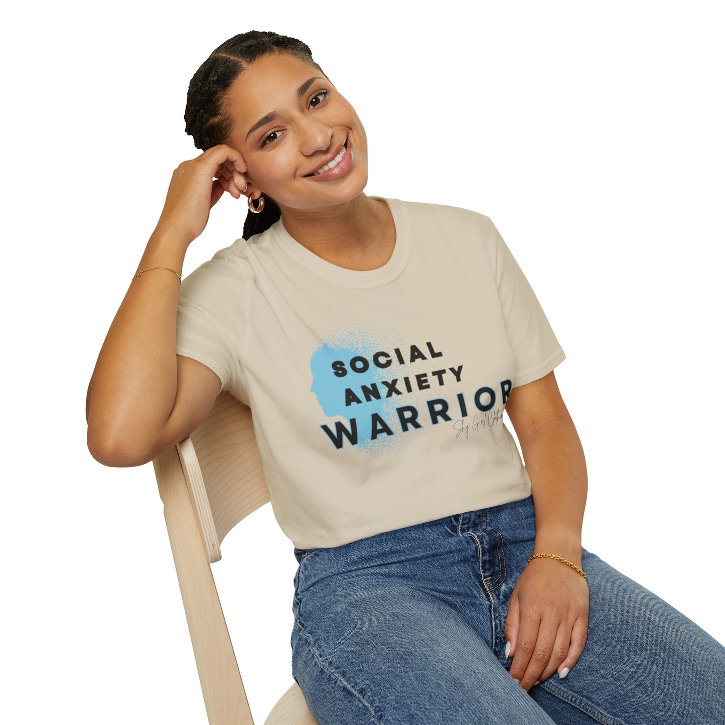 Social Anxiety Warrior Unisex Softstyle T-Shirt- Standard Logo