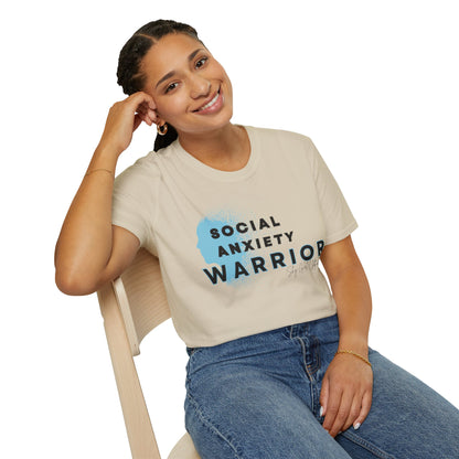 Social Anxiety Warrior Unisex Softstyle T-Shirt- Standard Logo