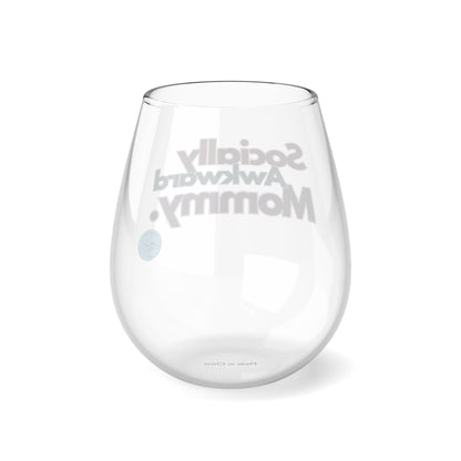 Socially Awkward Mommy Stemless Wine Glass, 11.75oz