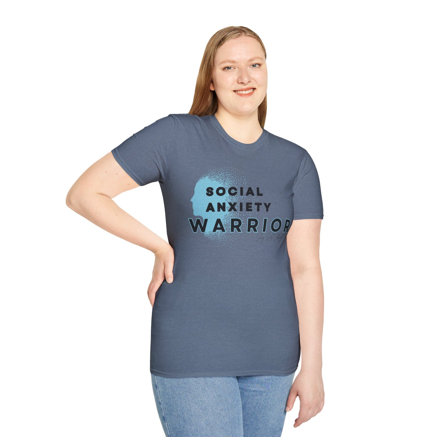 Social Anxiety Warrior Unisex Softstyle T-Shirt- Standard Logo