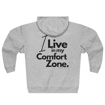 Comfort Zone Unisex Zip Hoodie- Standard Logo Back