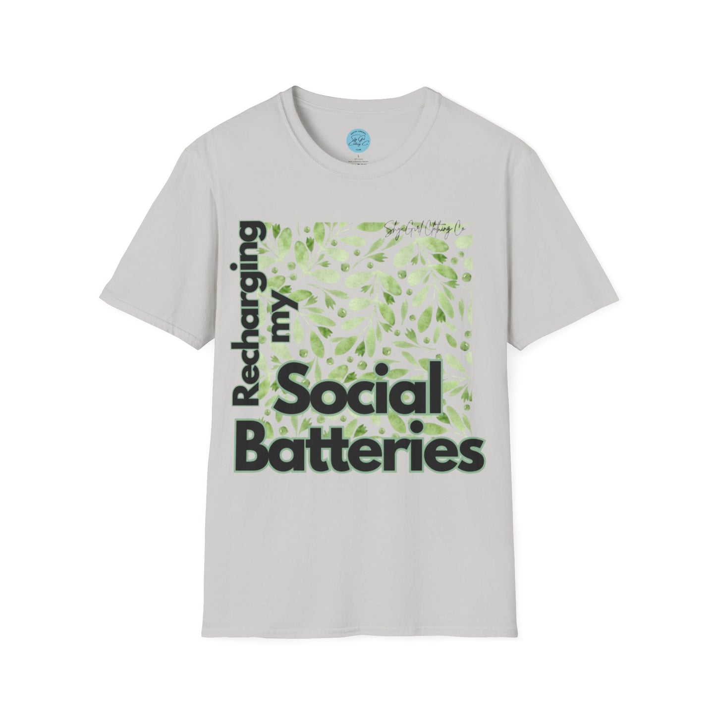 Recharging my Social Batteries Unisex Softstyle T-Shirt- Floral