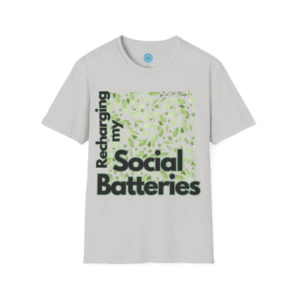 Recharging my Social Batteries Unisex Softstyle T-Shirt- Floral