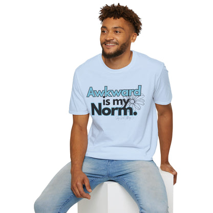 Awkward is my Norm Blue Unisex Softstyle T-Shirt- Floral