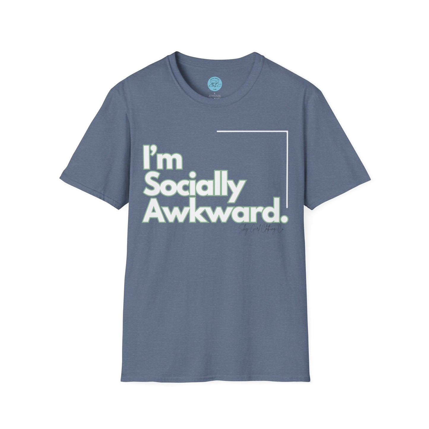 I'm Socially Awkward Unisex Softstyle T-Shirt-Logo White