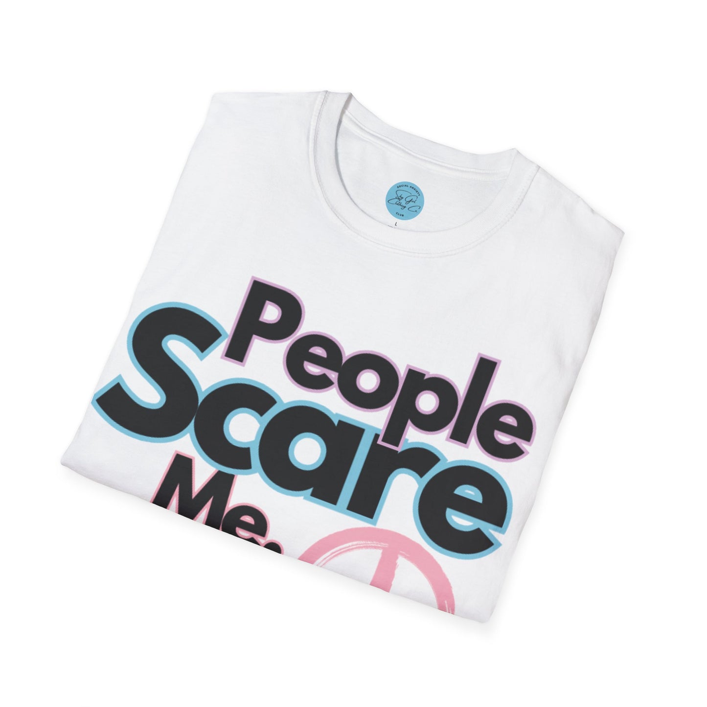 People Scare Me Unisex Softstyle T-Shirt- Peace Sign