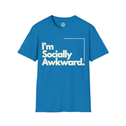 I'm Socially Awkward Unisex Softstyle T-Shirt-Logo White