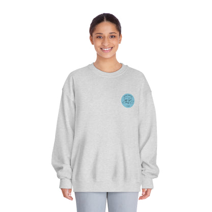 Social Anxiety Warrior Unisex DryBlend® Crewneck Sweatshirt- Standard Scribble Logo Back