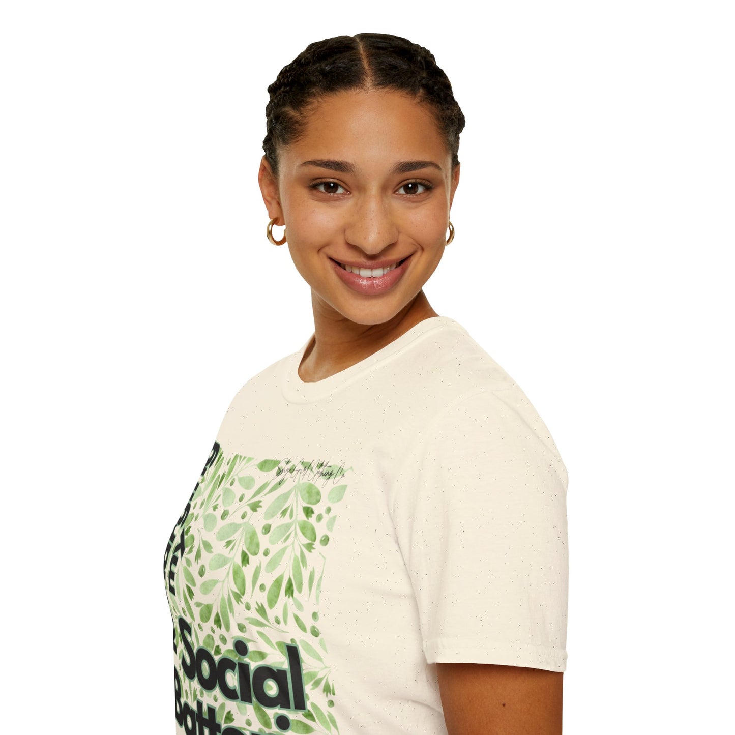 Recharging my Social Batteries Unisex Softstyle T-Shirt- Floral