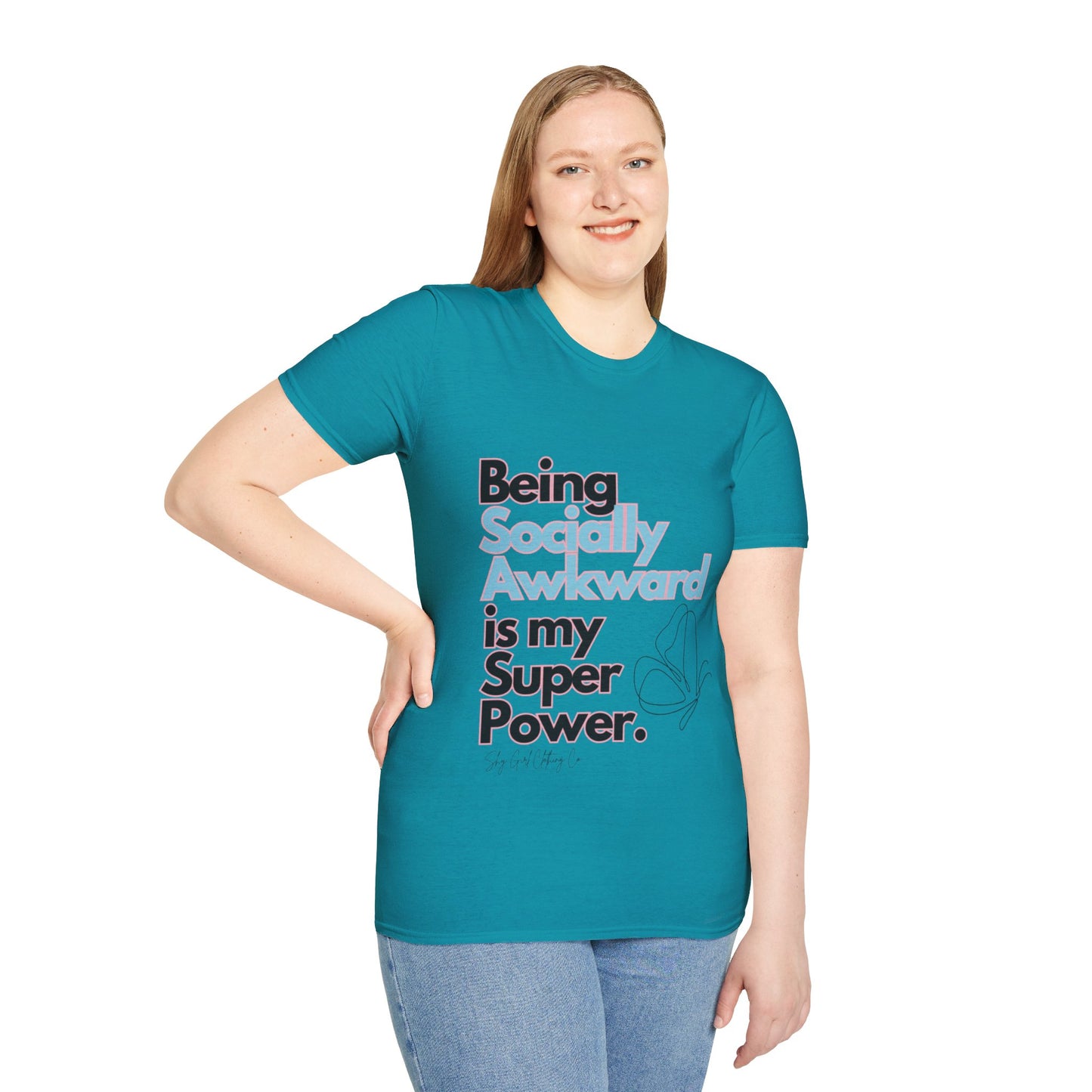 Being Socially Awkward is my Super Power Unisex Softstyle T-Shirt- Butterfly