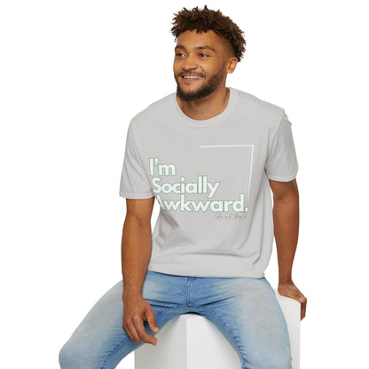 I'm Socially Awkward Unisex Softstyle T-Shirt-Logo White