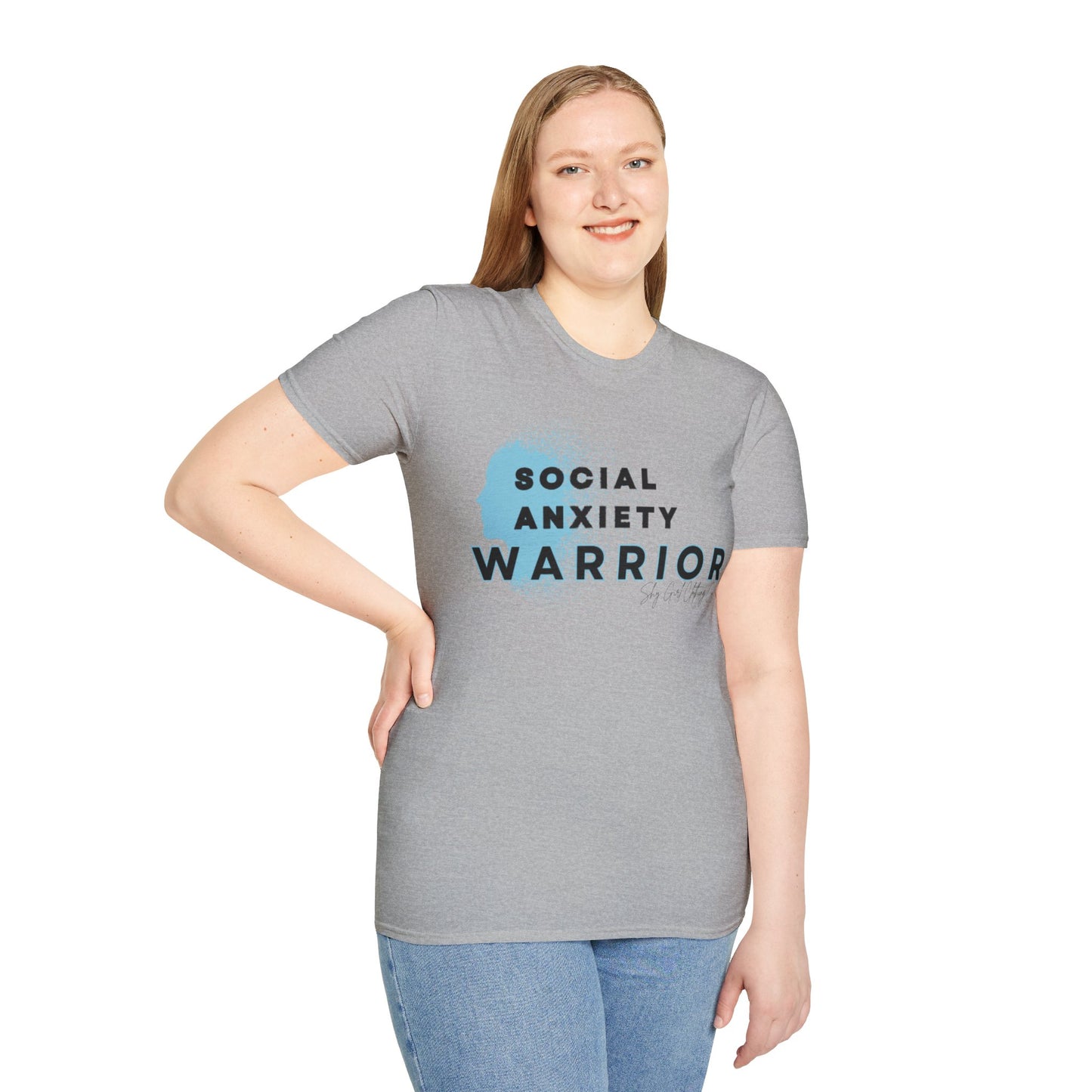 Social Anxiety Warrior Unisex Softstyle T-Shirt- Standard Logo