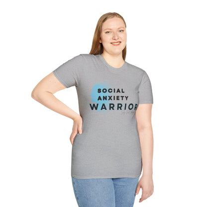 Social Anxiety Warrior Unisex Softstyle T-Shirt- Standard Logo