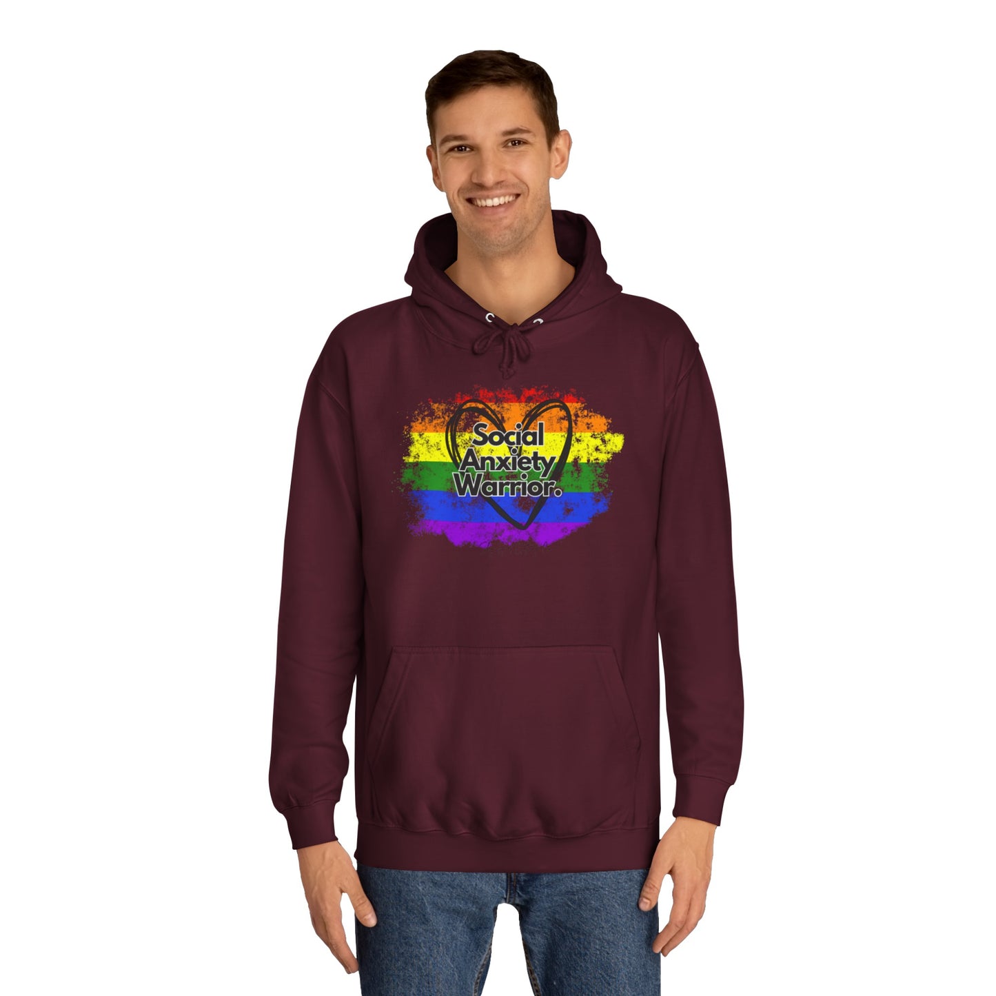 Rainbow Front Unisex College Hoodie