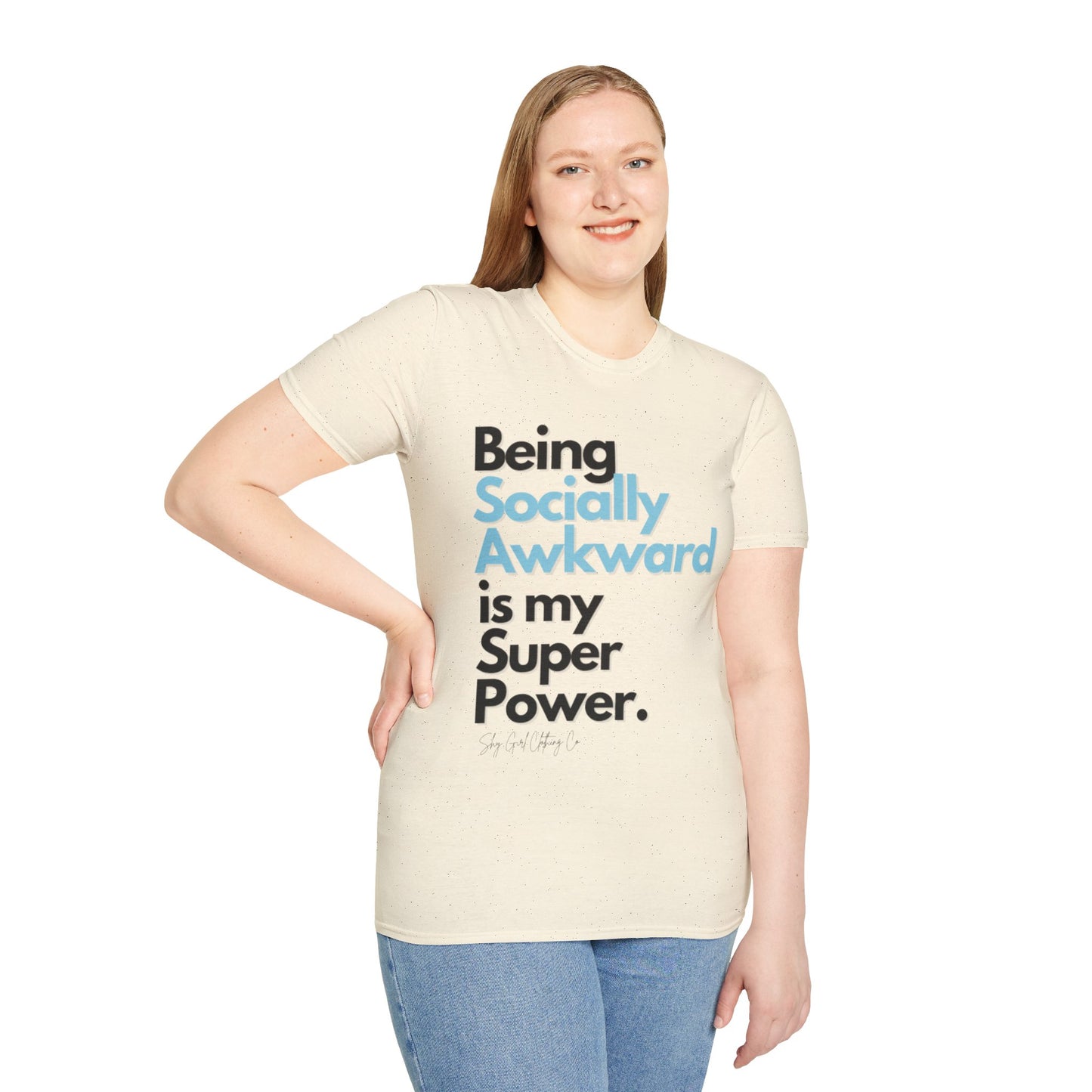Being Socially Awkward is my Super Power Unisex Softstyle T-Shirt- Standard