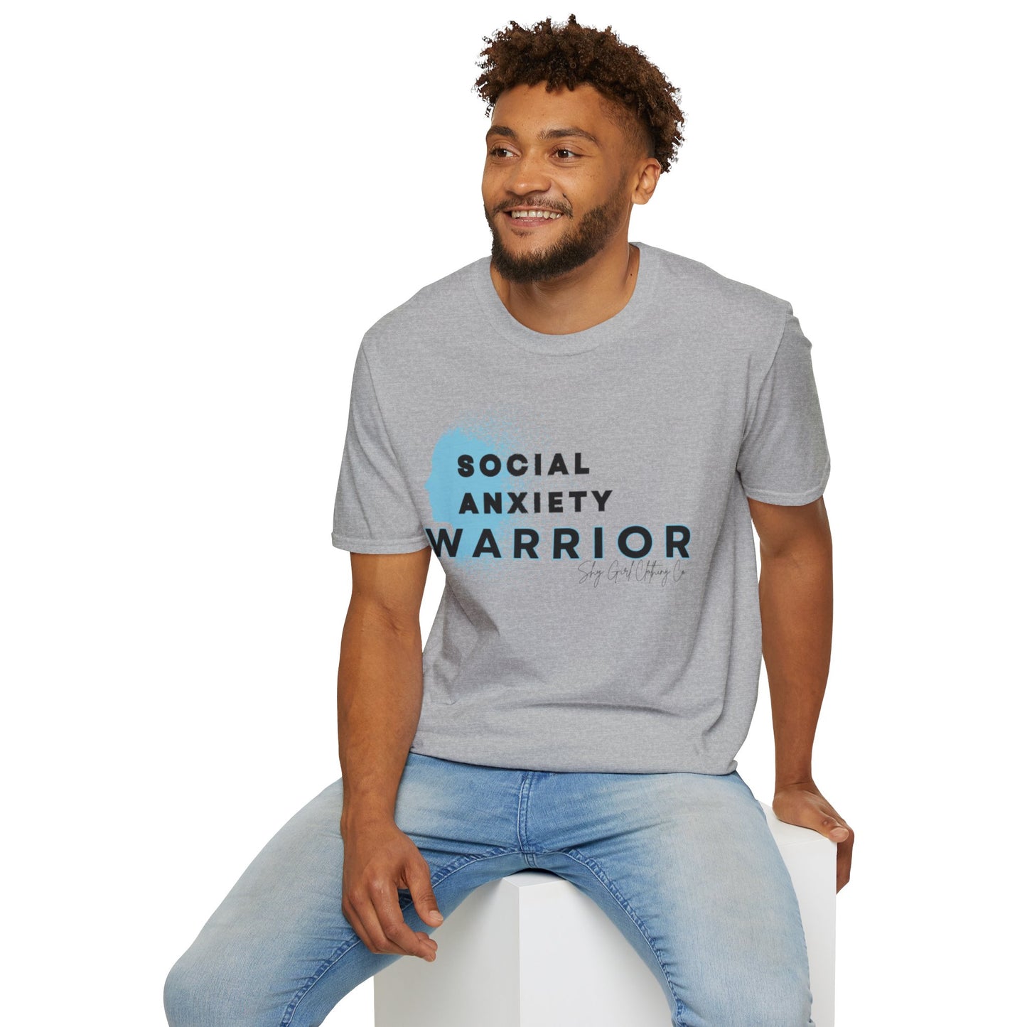 Social Anxiety Warrior Unisex Softstyle T-Shirt- Standard Logo