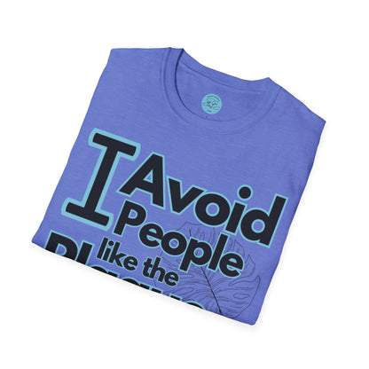 I Avoid People Unisex Softstyle T-Shirt- Floral Front
