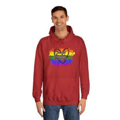 Rainbow Front Unisex College Hoodie