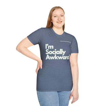 I'm Socially Awkward Unisex Softstyle T-Shirt-Logo White