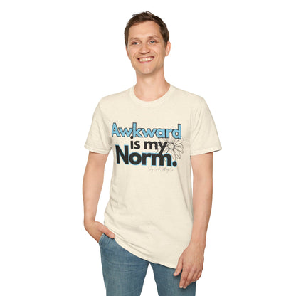 Awkward is my Norm Blue Unisex Softstyle T-Shirt- Floral