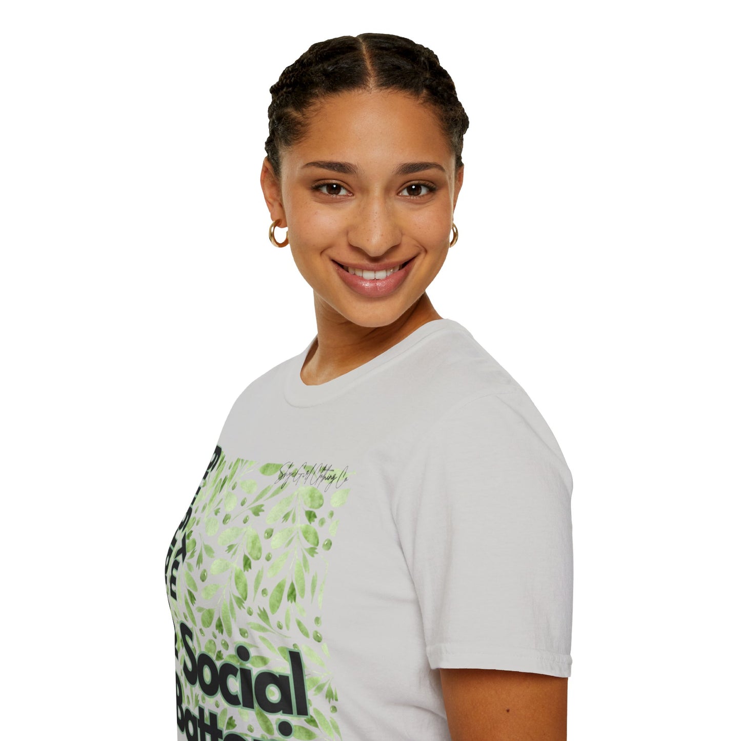 Recharging my Social Batteries Unisex Softstyle T-Shirt- Floral