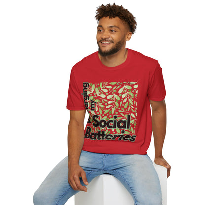 Recharging my Social Batteries Unisex Softstyle T-Shirt- Floral