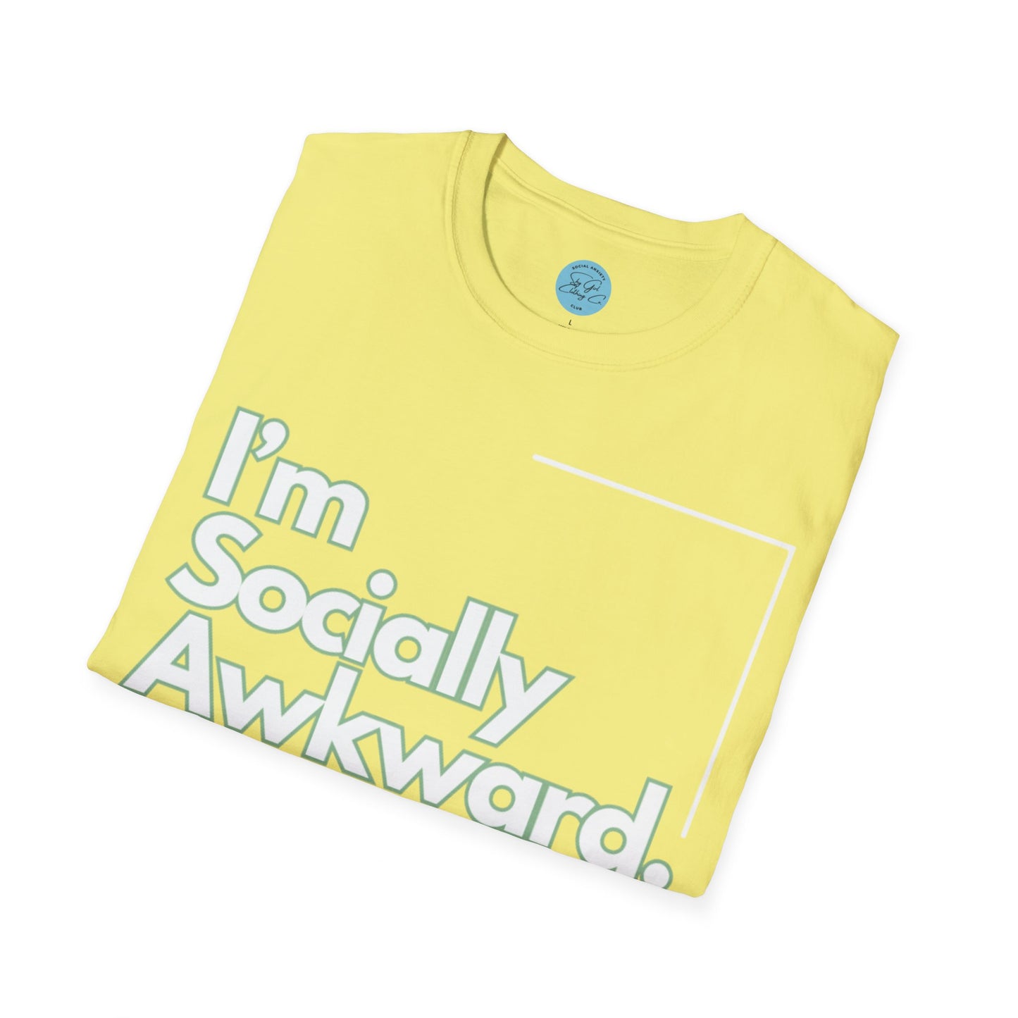 I'm Socially Awkward Unisex Softstyle T-Shirt-Logo White