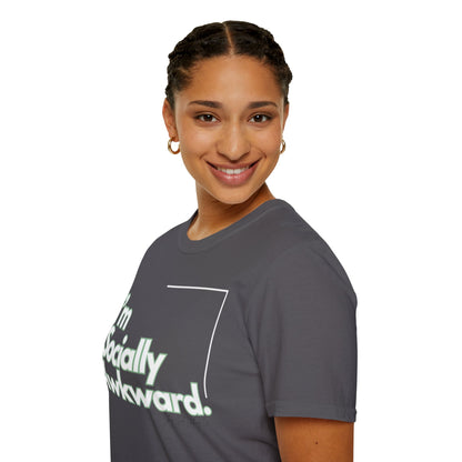 I'm Socially Awkward Unisex Softstyle T-Shirt-Logo White