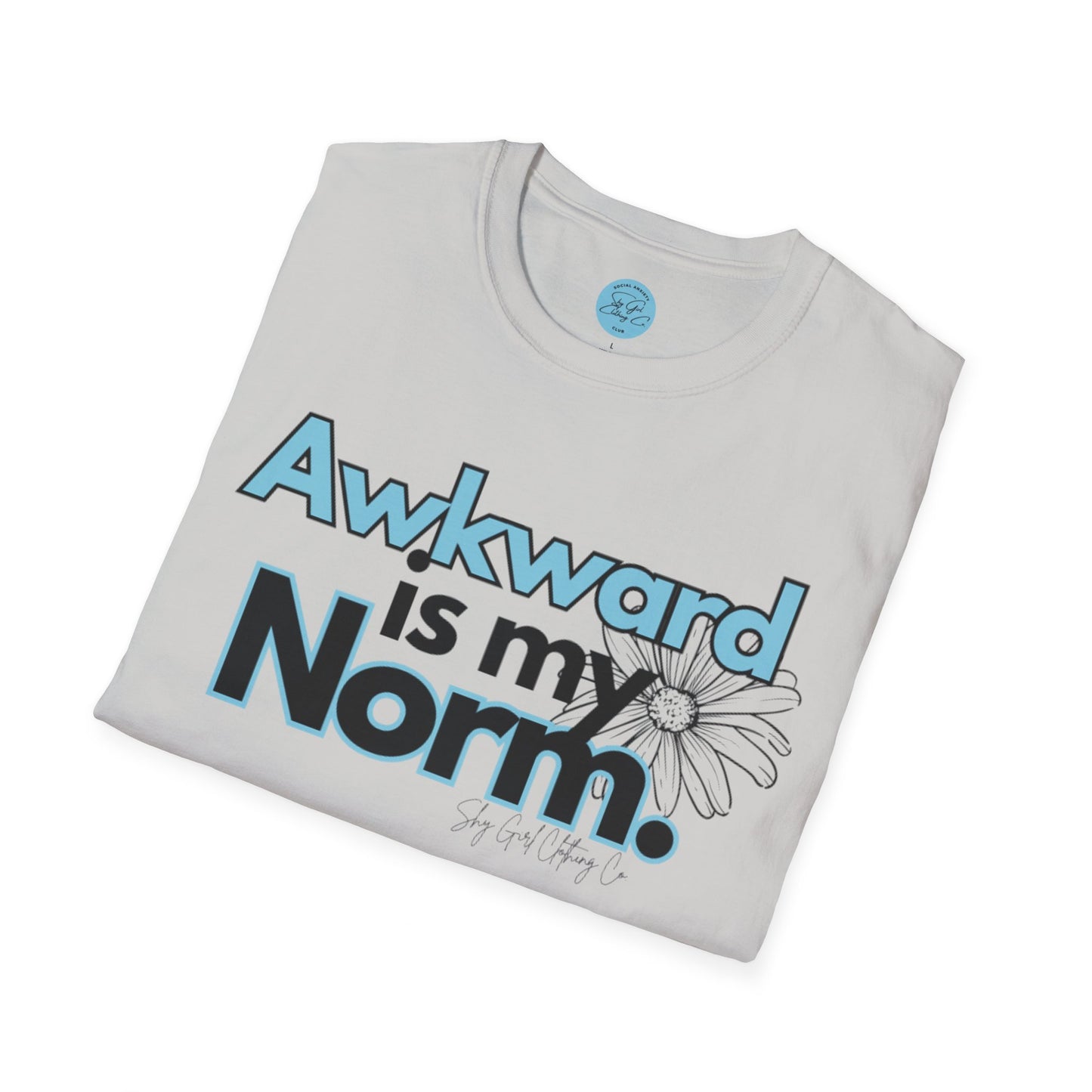 Awkward is my Norm Blue Unisex Softstyle T-Shirt- Floral
