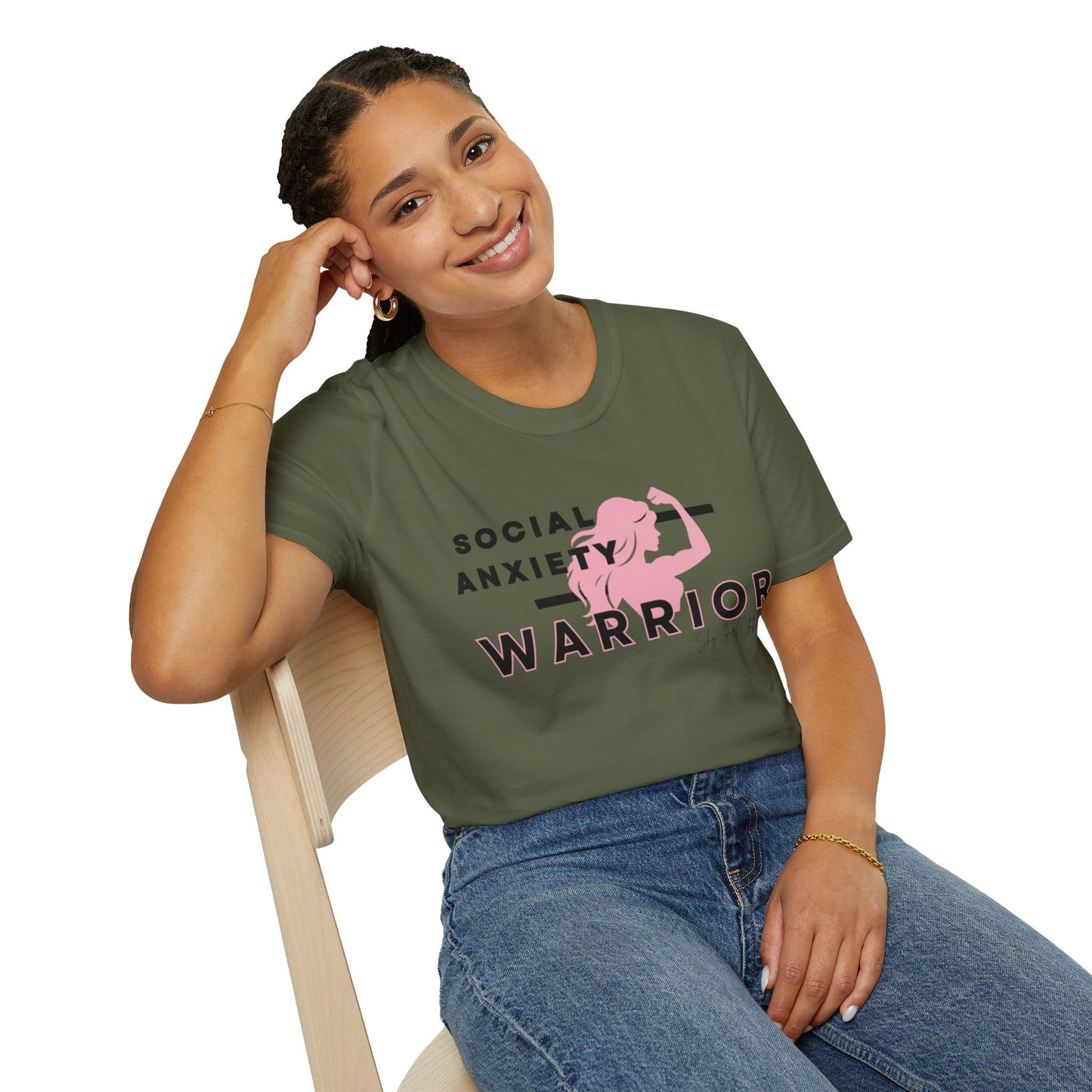 Social Anxiety Warrior Unisex Softstyle T-Shirt- Standard Girl Power