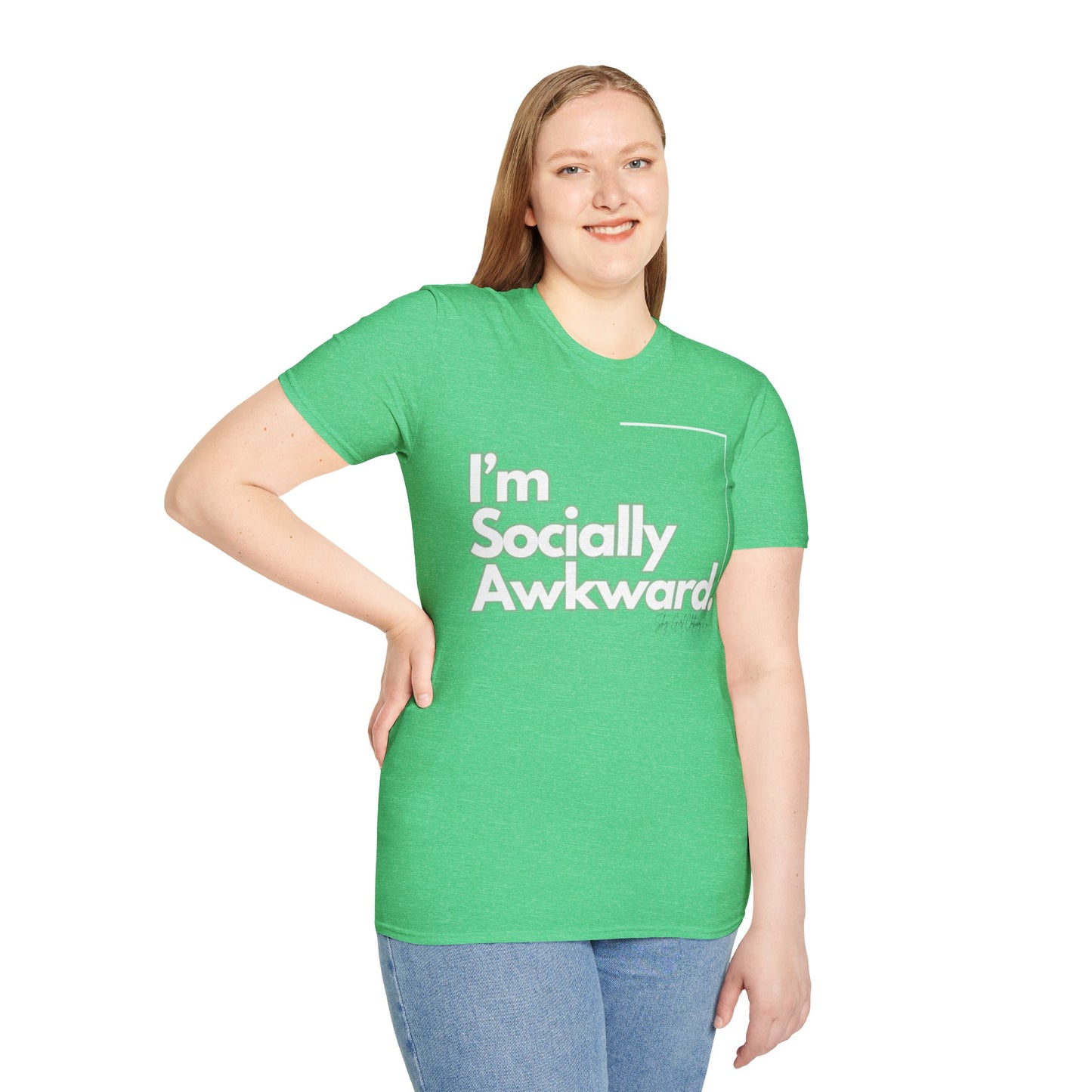 I'm Socially Awkward Unisex Softstyle T-Shirt-Logo White