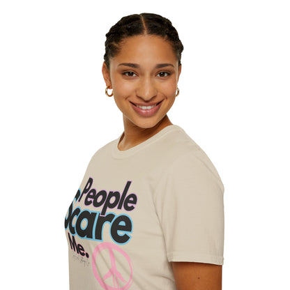 People Scare Me Unisex Softstyle T-Shirt- Peace Sign