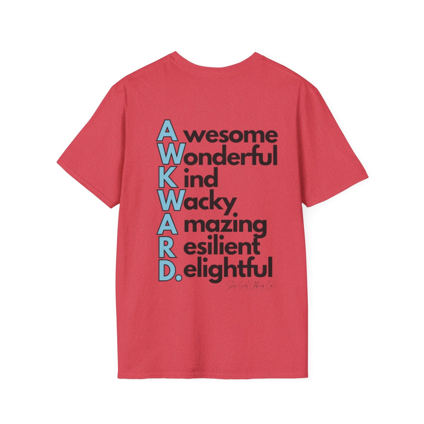 A.W.K.W.A.R.D. Unisex Softstyle T-Shirt- Standard Logo Back