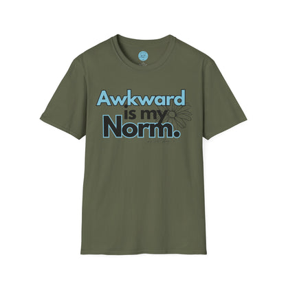 Awkward is my Norm Blue Unisex Softstyle T-Shirt- Floral