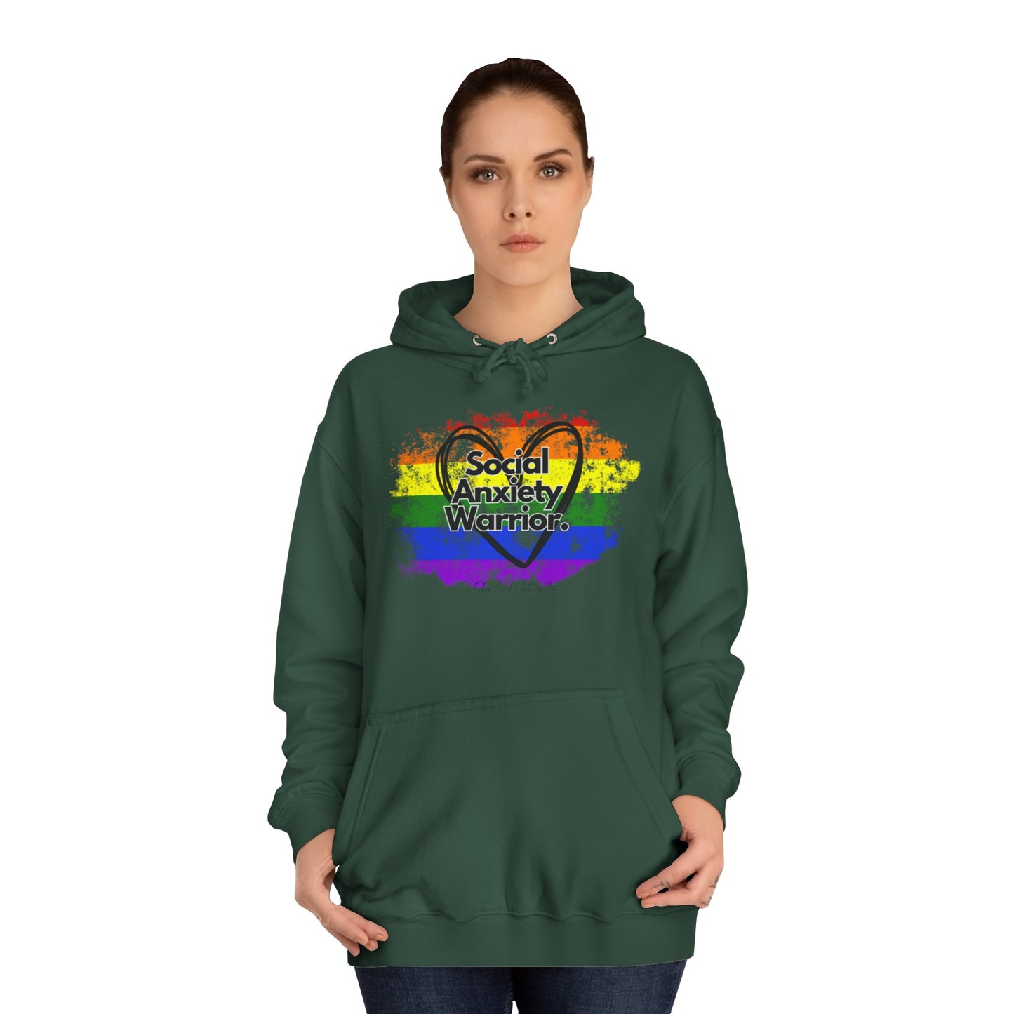 Rainbow Front Unisex College Hoodie